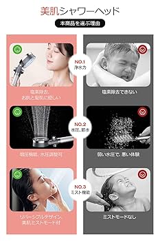 Amazon.co.jp: 【塩素除去 80%節水】 シャワーヘッド 2重浄水
